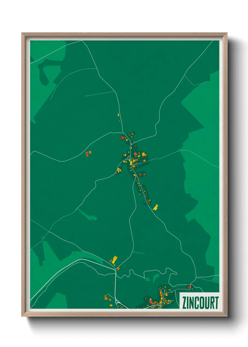 Une affiche de carte sur Zincourt