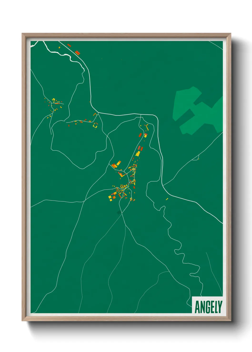 Une affiche de carte sur Angely