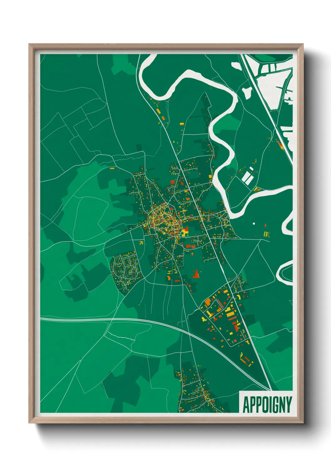 Une affiche de carte sur Appoigny