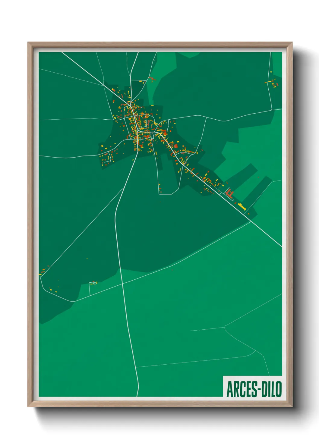 Une affiche de carte sur Arces-Dilo