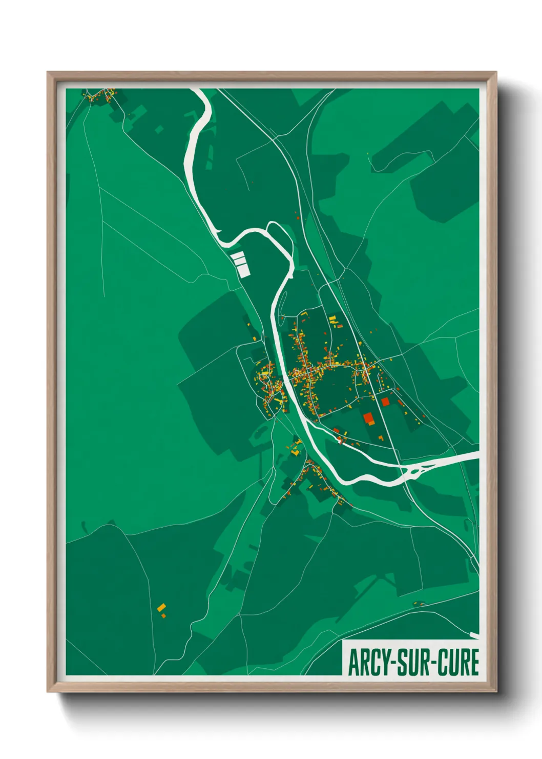 Une affiche de carte sur Arcy-sur-Cure