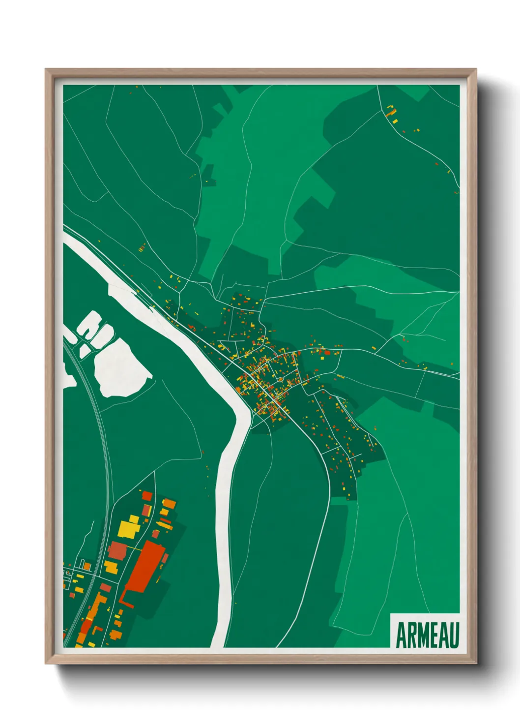 Une affiche de carte sur Armeau