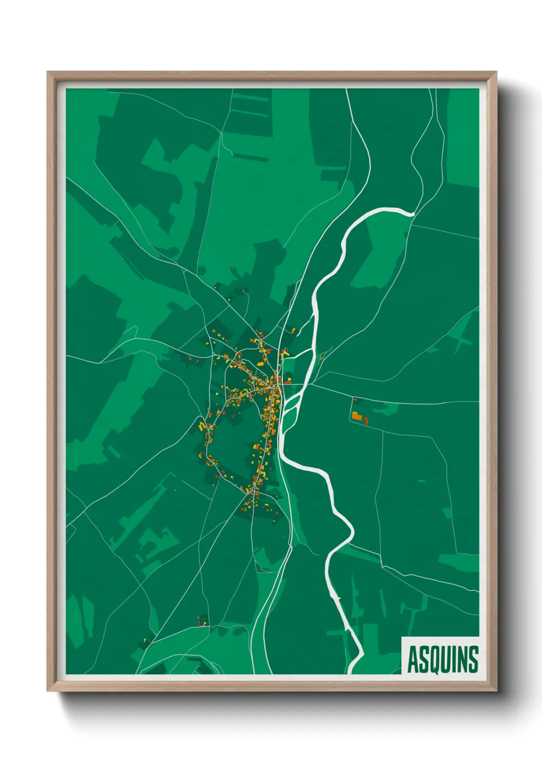 Une affiche de carte sur Asquins