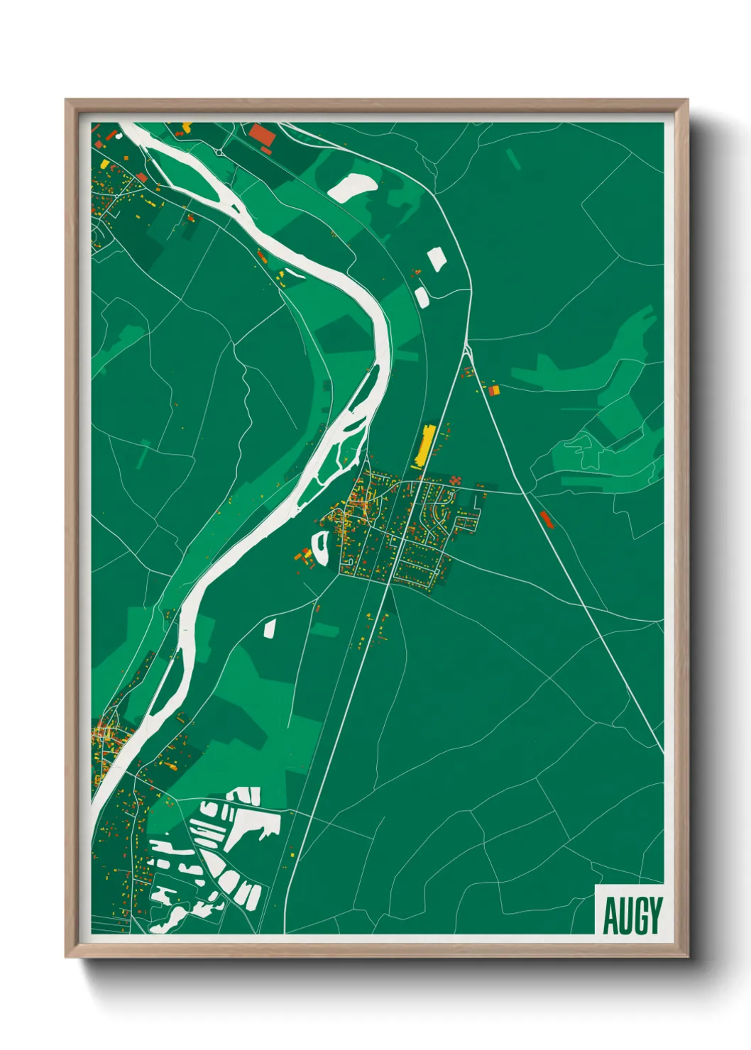 Une affiche de carte sur Augy