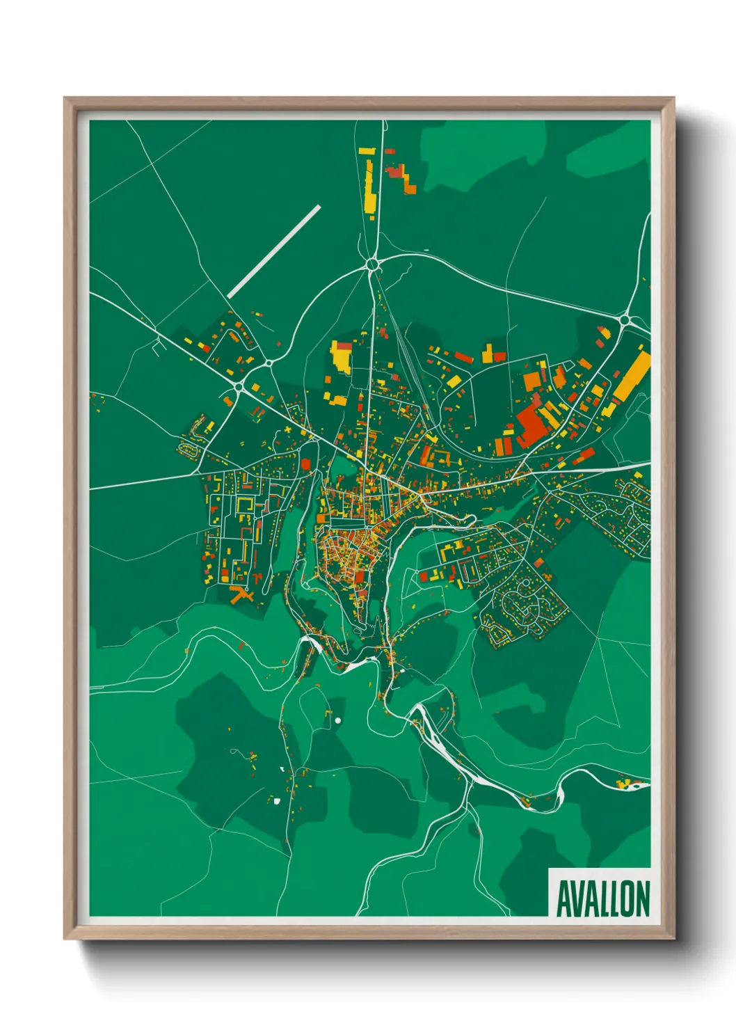 Une affiche de carte sur Avallon