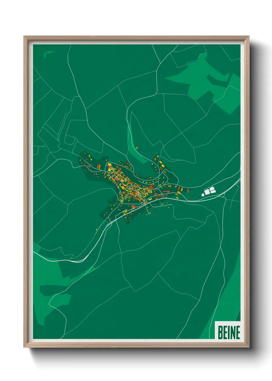 Une affiche de carte sur Beine