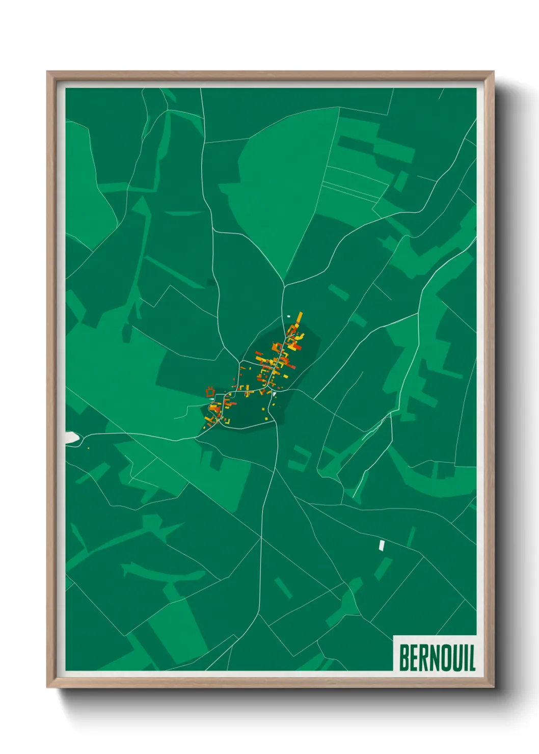Une affiche de carte sur Bernouil