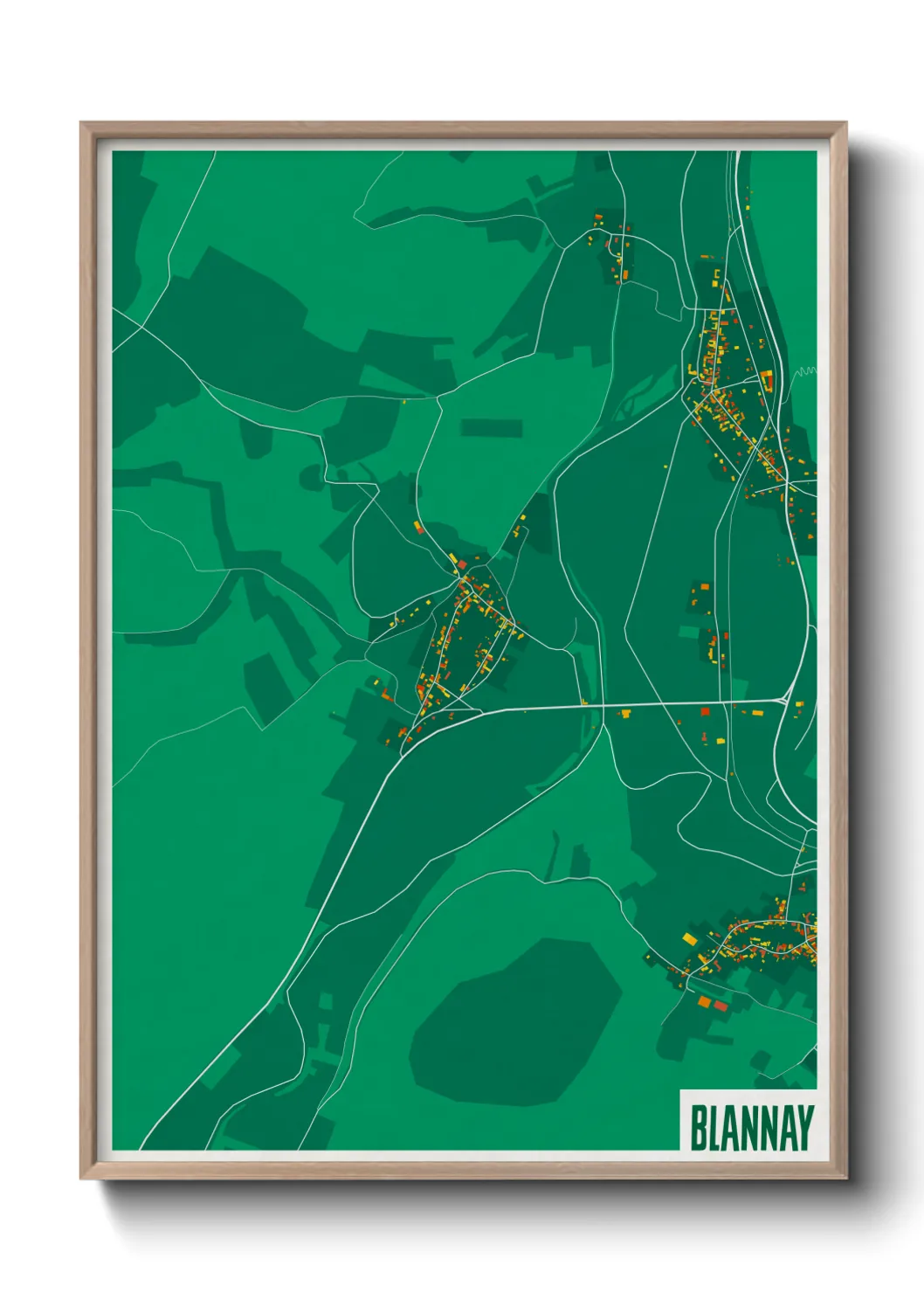 Une affiche de carte sur Blannay