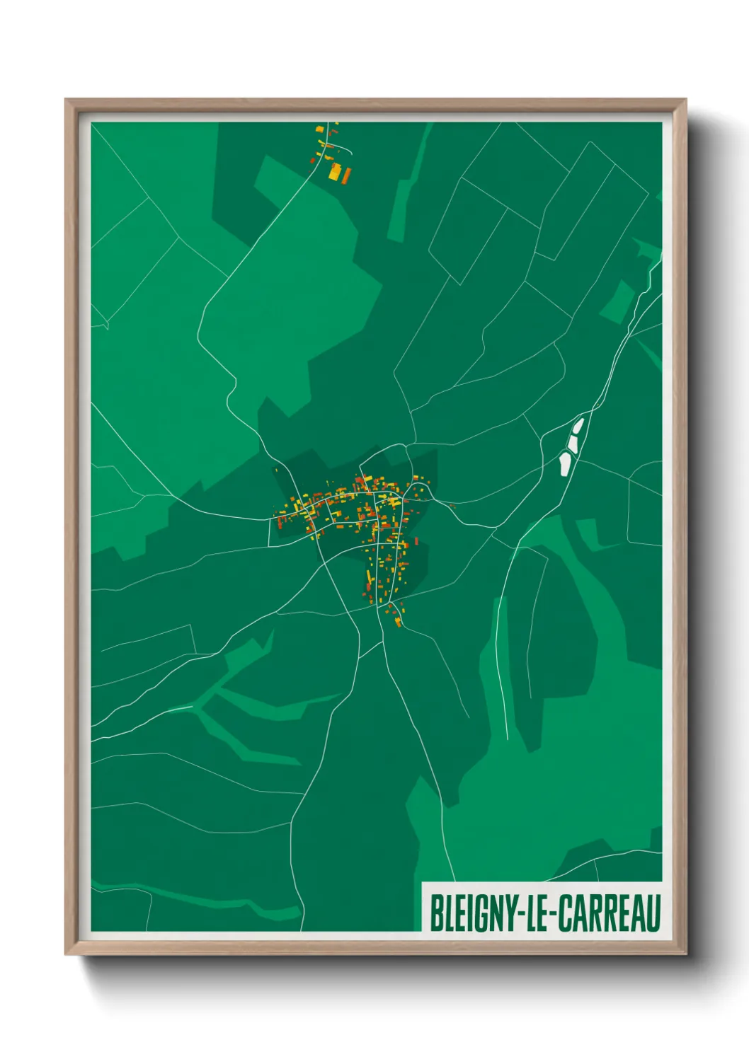 Une affiche de carte sur Bleigny-le-Carreau