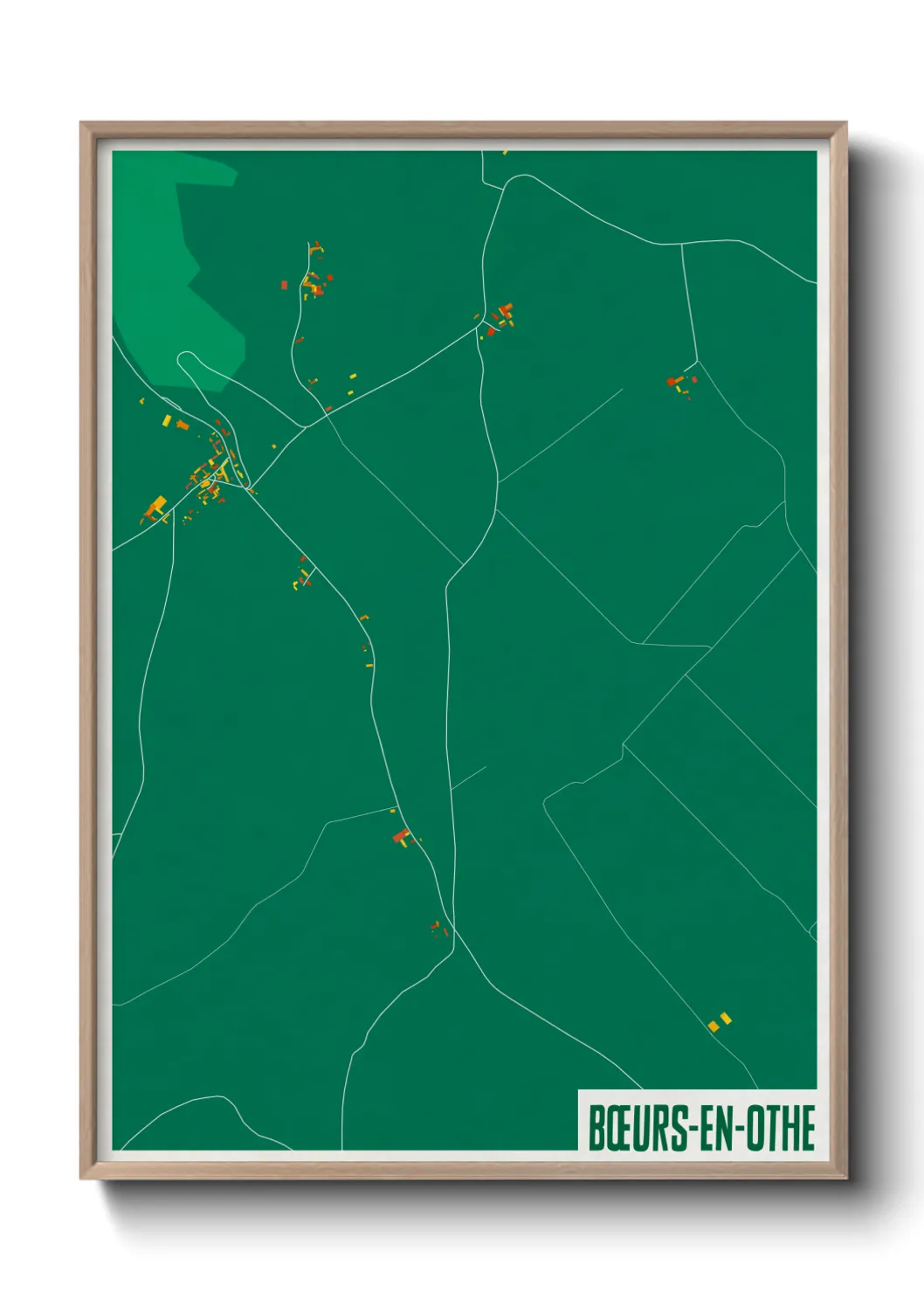 Une affiche de carte sur Bœurs-en-Othe