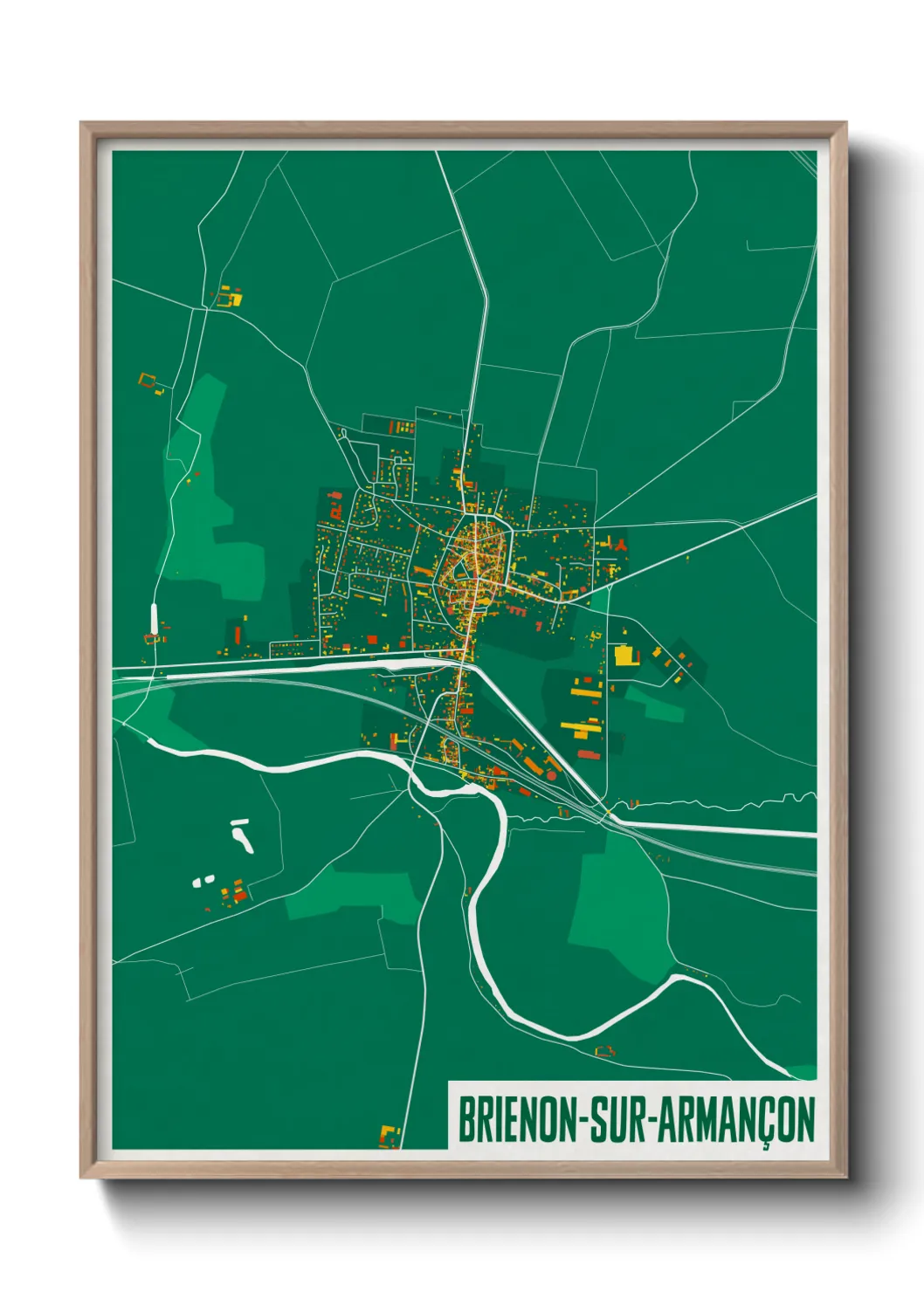 Une affiche de carte sur Brienon-sur-Armançon