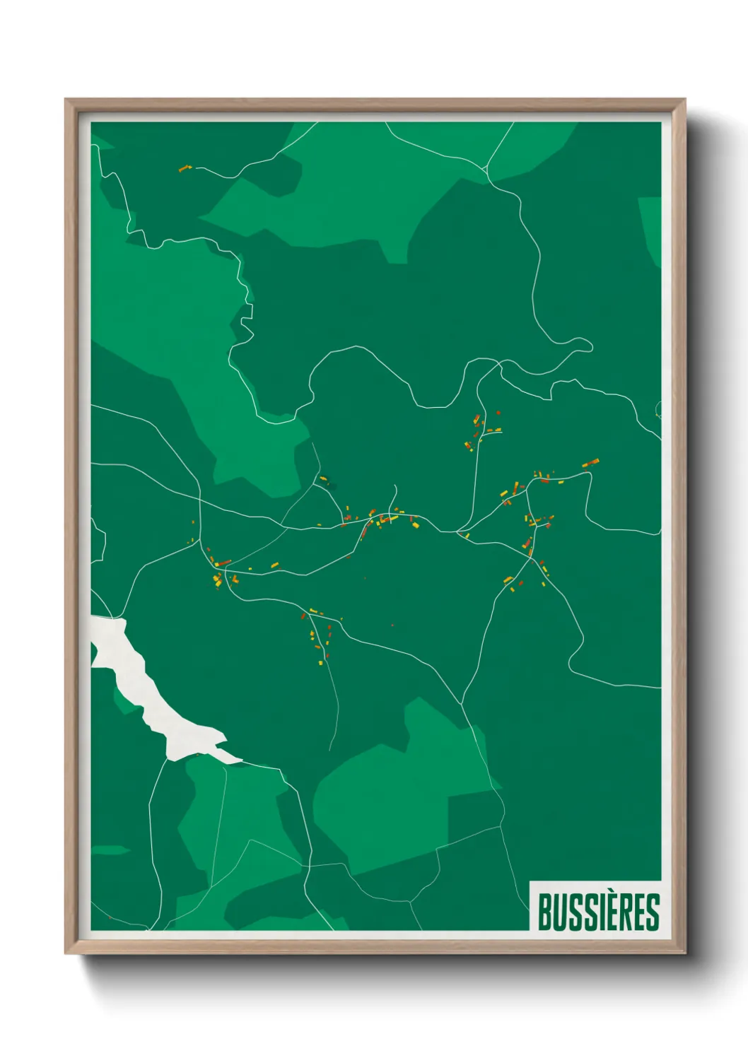 Une affiche de carte sur Bussières