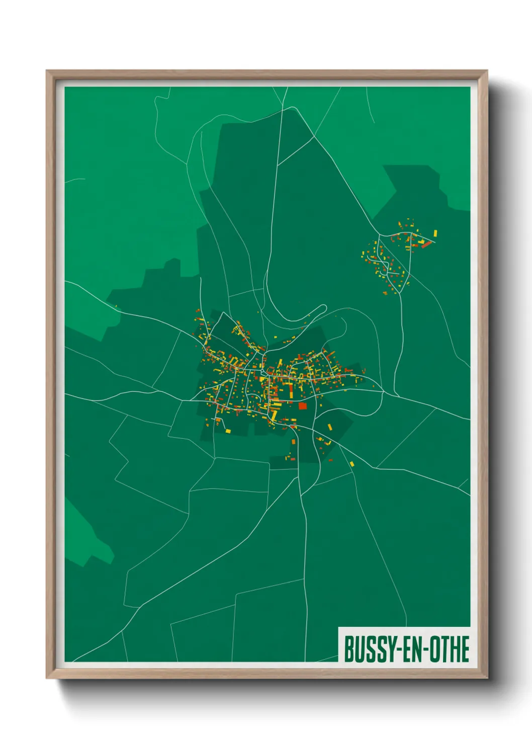 Une affiche de carte sur Bussy-en-Othe