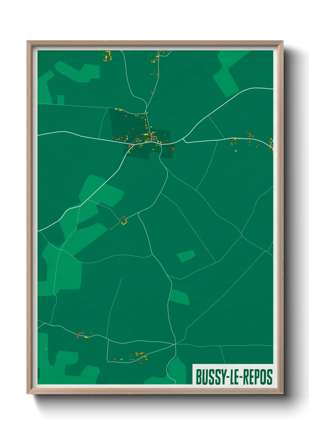 Une affiche de carte sur Bussy-le-Repos