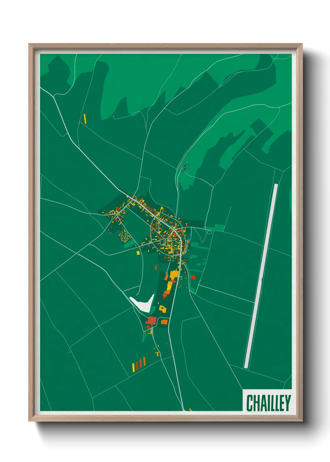 Une affiche de carte sur Chailley