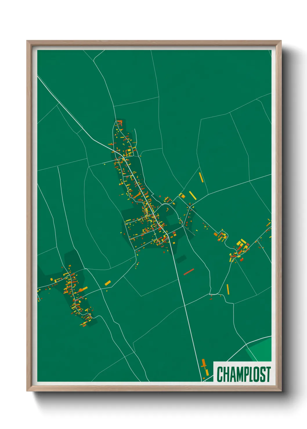 Une affiche de carte sur Champlost