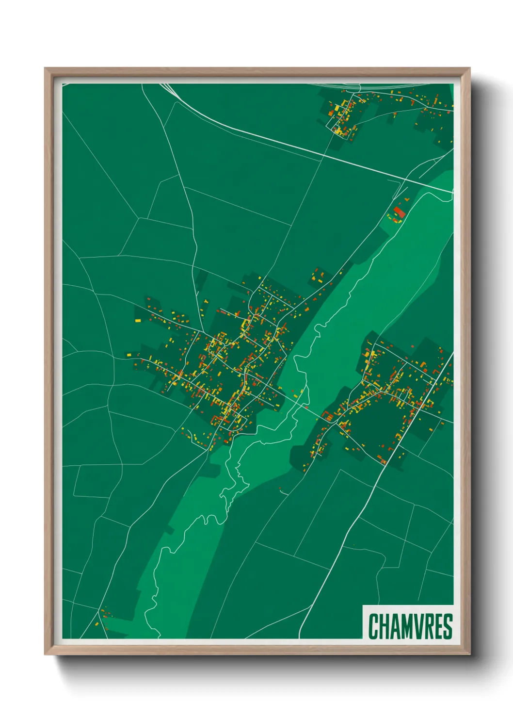 Une affiche de carte sur Chamvres