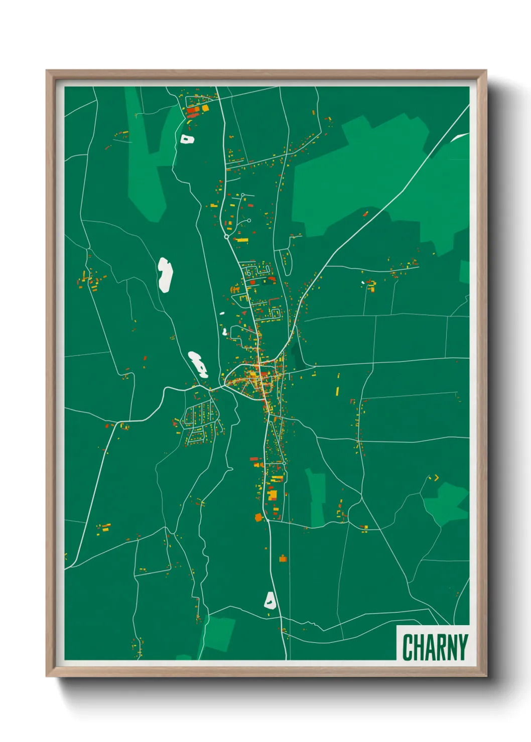 Une affiche de carte sur Charny