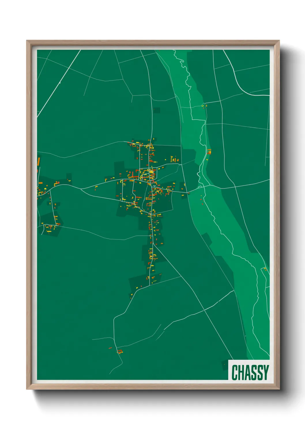 Une affiche de carte sur Chassy