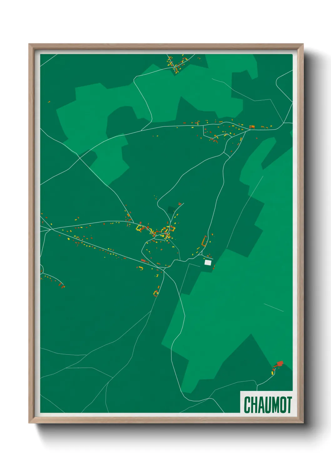 Une affiche de carte sur Chaumot