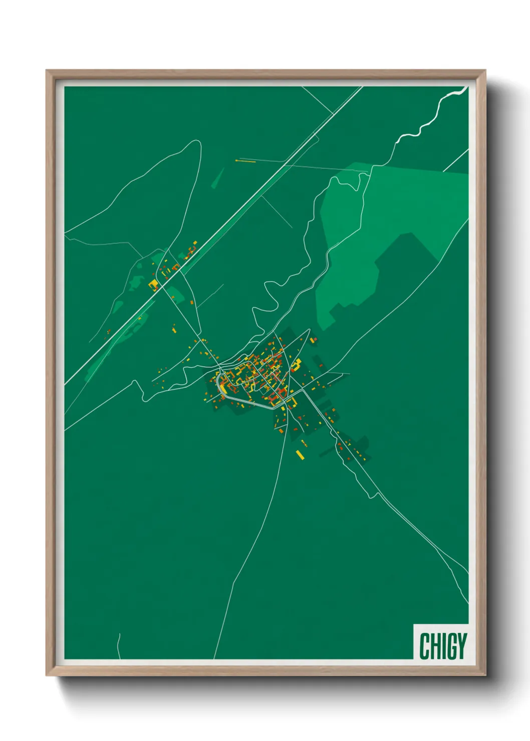 Une affiche de carte sur Chigy