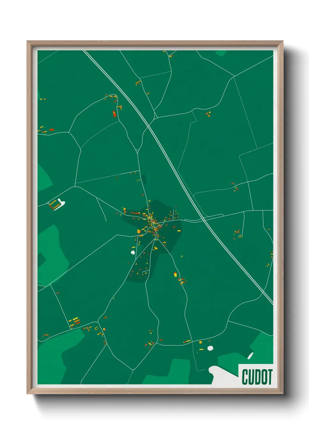 Une affiche de carte sur Cudot