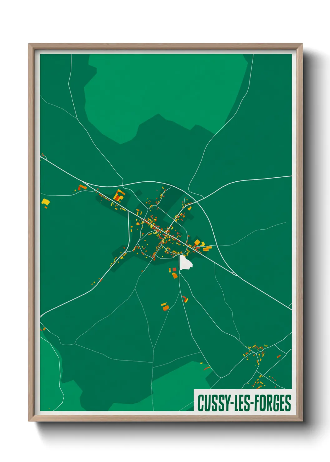 Une affiche de carte sur Cussy-les-Forges