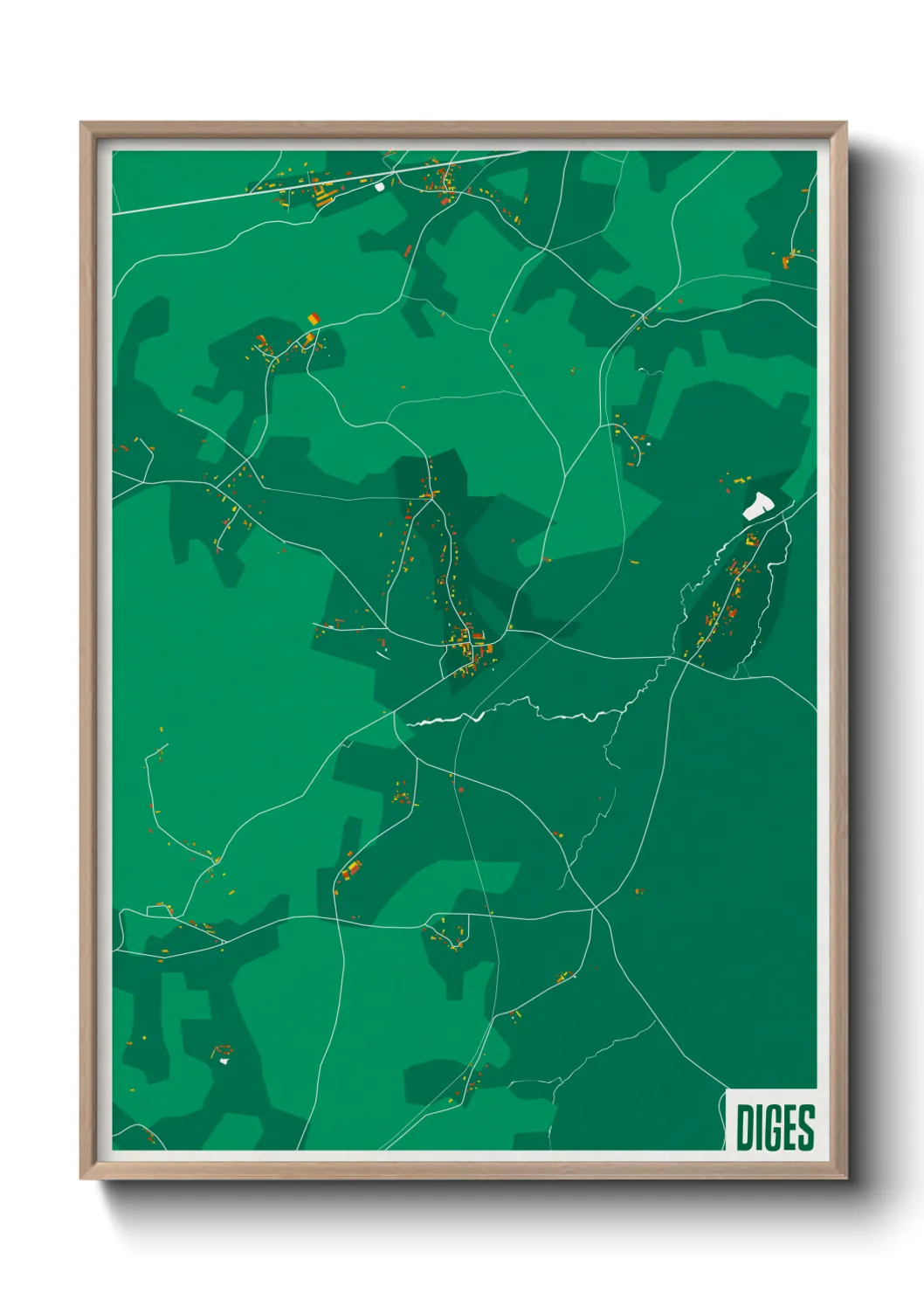 Une affiche de carte sur Diges