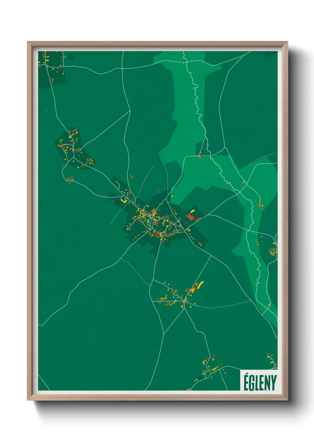 Une affiche de carte sur Égleny