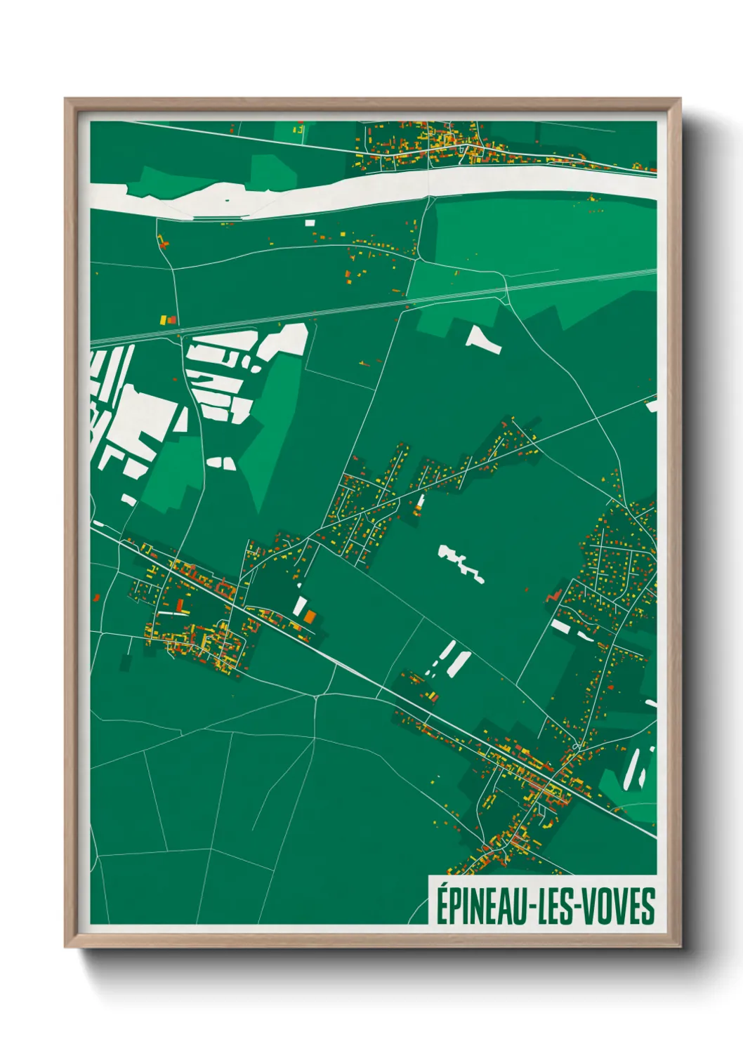 Une affiche de carte sur Épineau-les-Voves