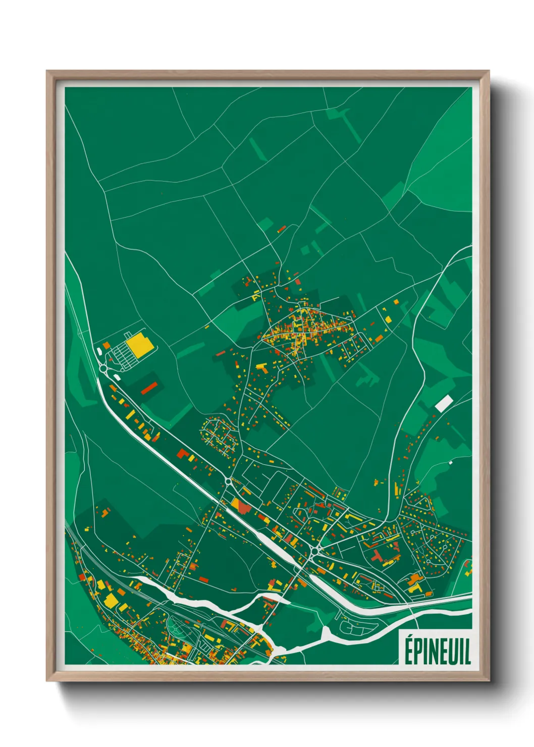 Une affiche de carte sur Épineuil