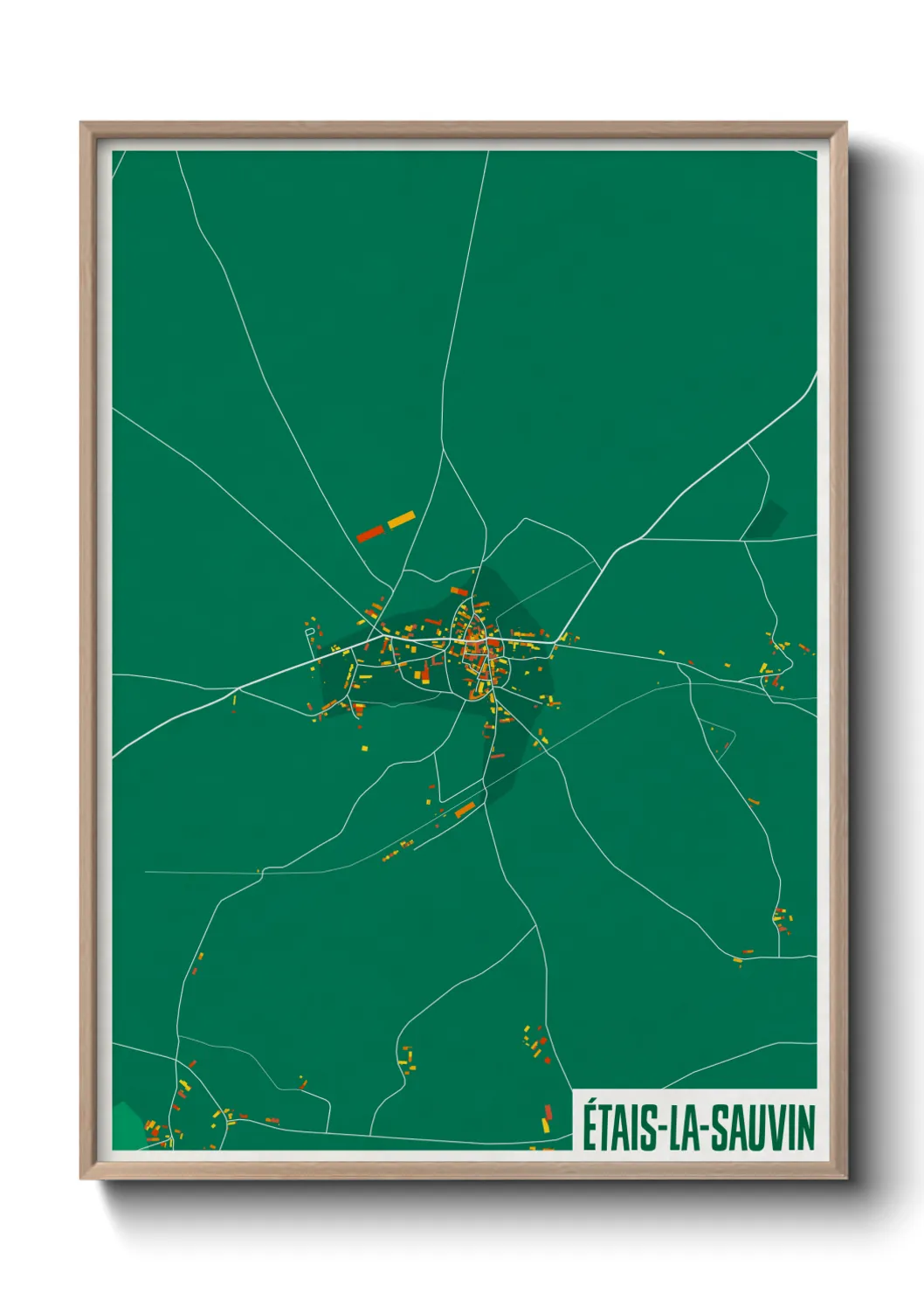 Une affiche de carte sur Étais-la-Sauvin