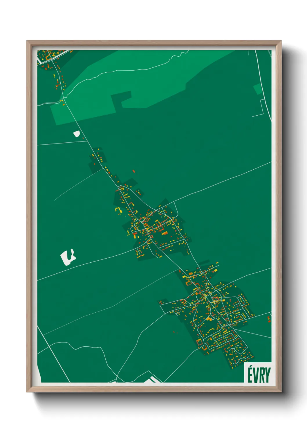 Une affiche de carte sur Évry