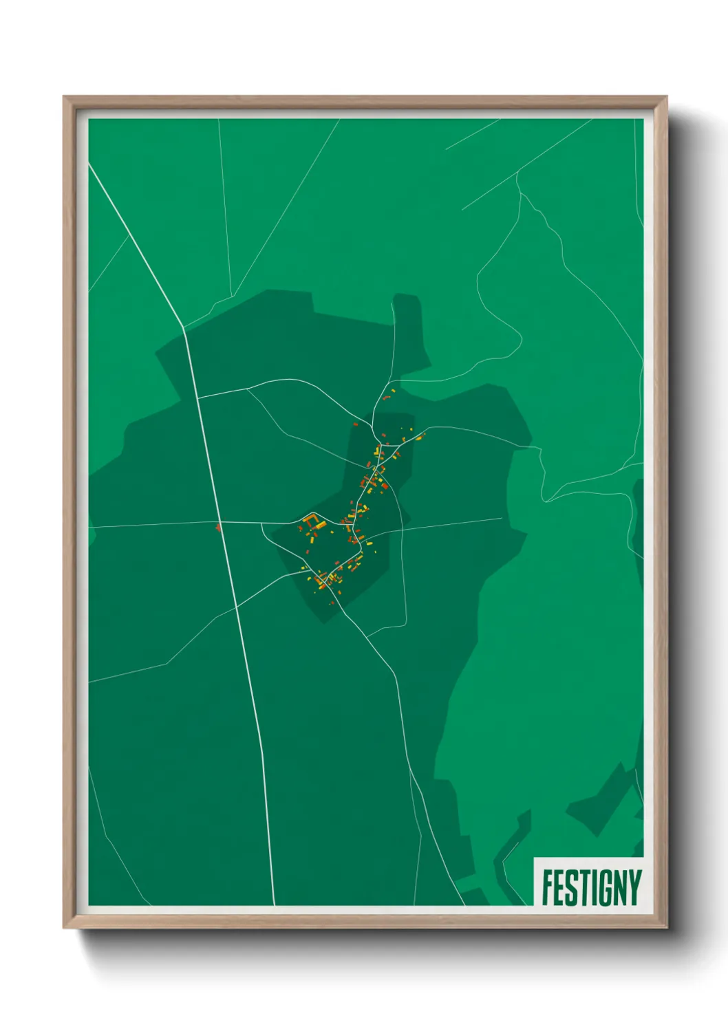 Une affiche de carte sur Festigny