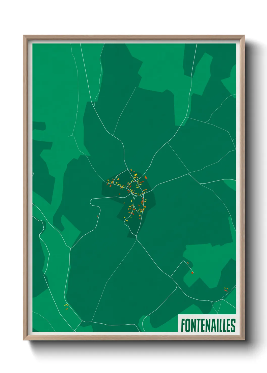 Une affiche de carte sur Fontenailles