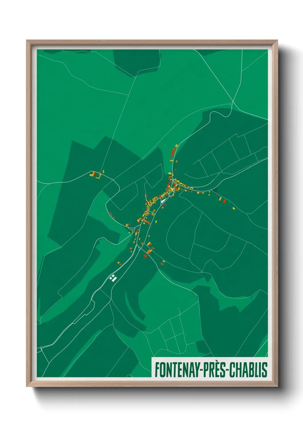 Une affiche de carte sur Fontenay-près-Chablis