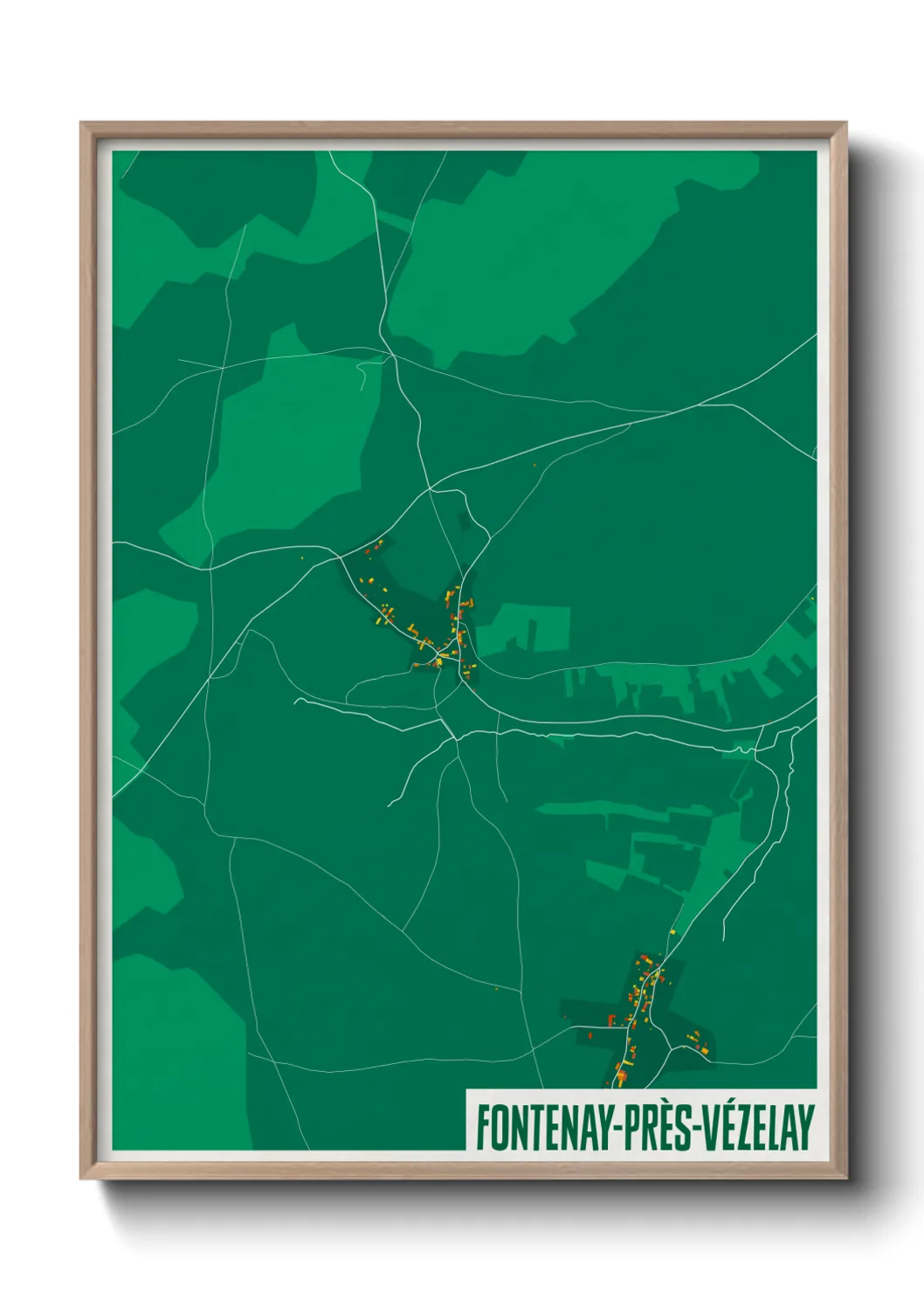 Une affiche de carte sur Fontenay-près-Vézelay