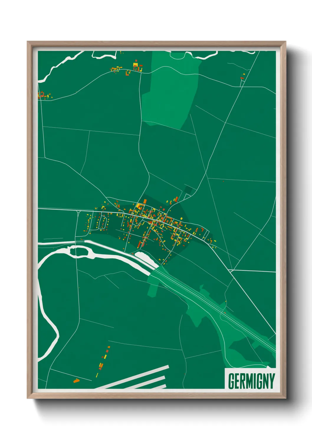 Une affiche de carte sur Germigny