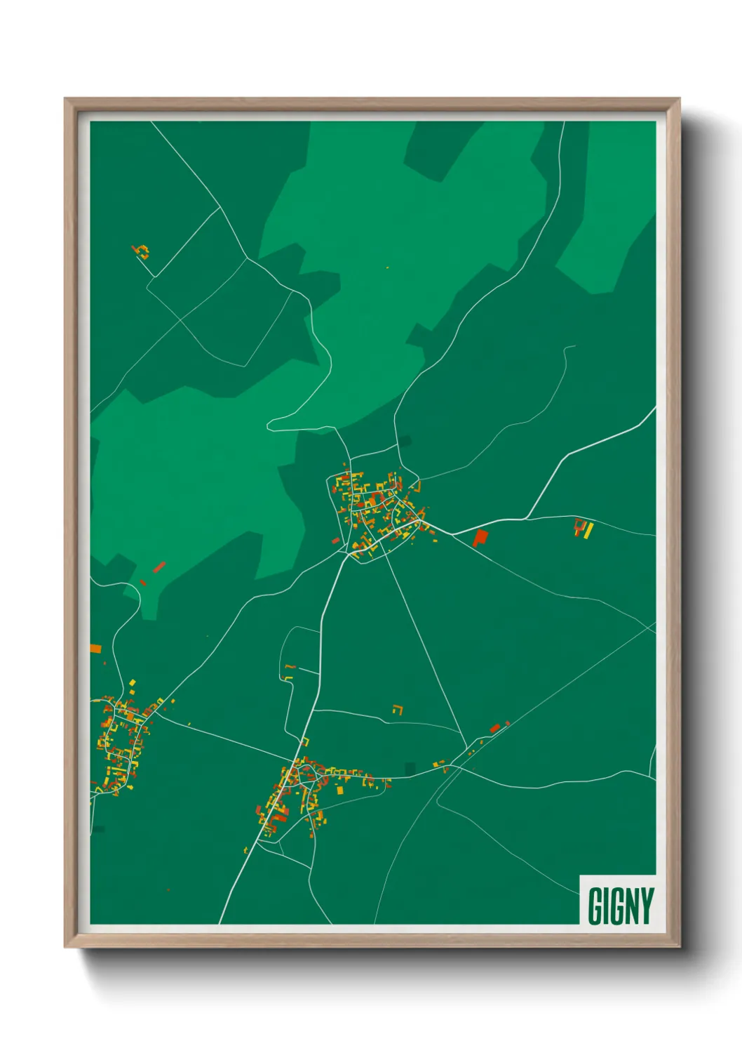 Une affiche de carte sur Gigny
