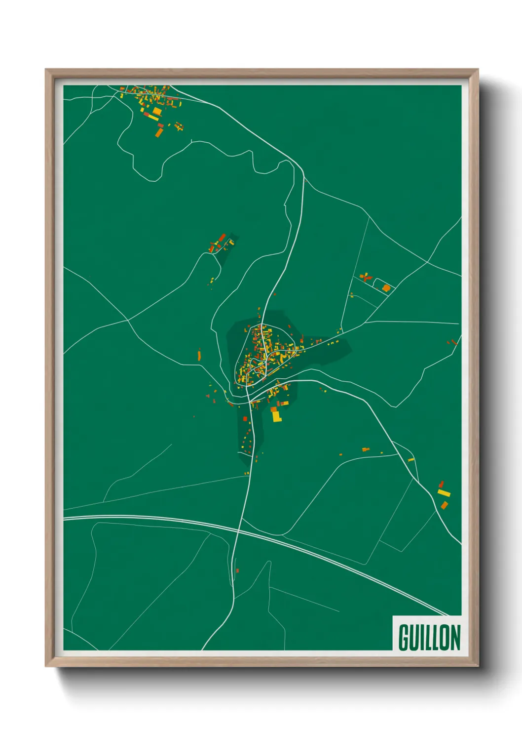 Une affiche de carte sur Guillon