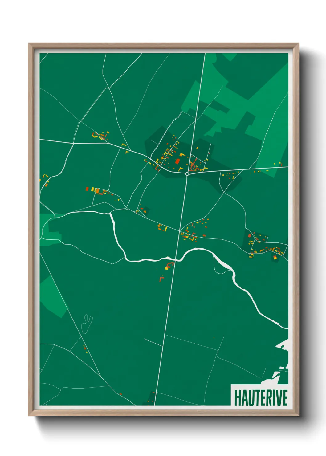 Une affiche de carte sur Hauterive