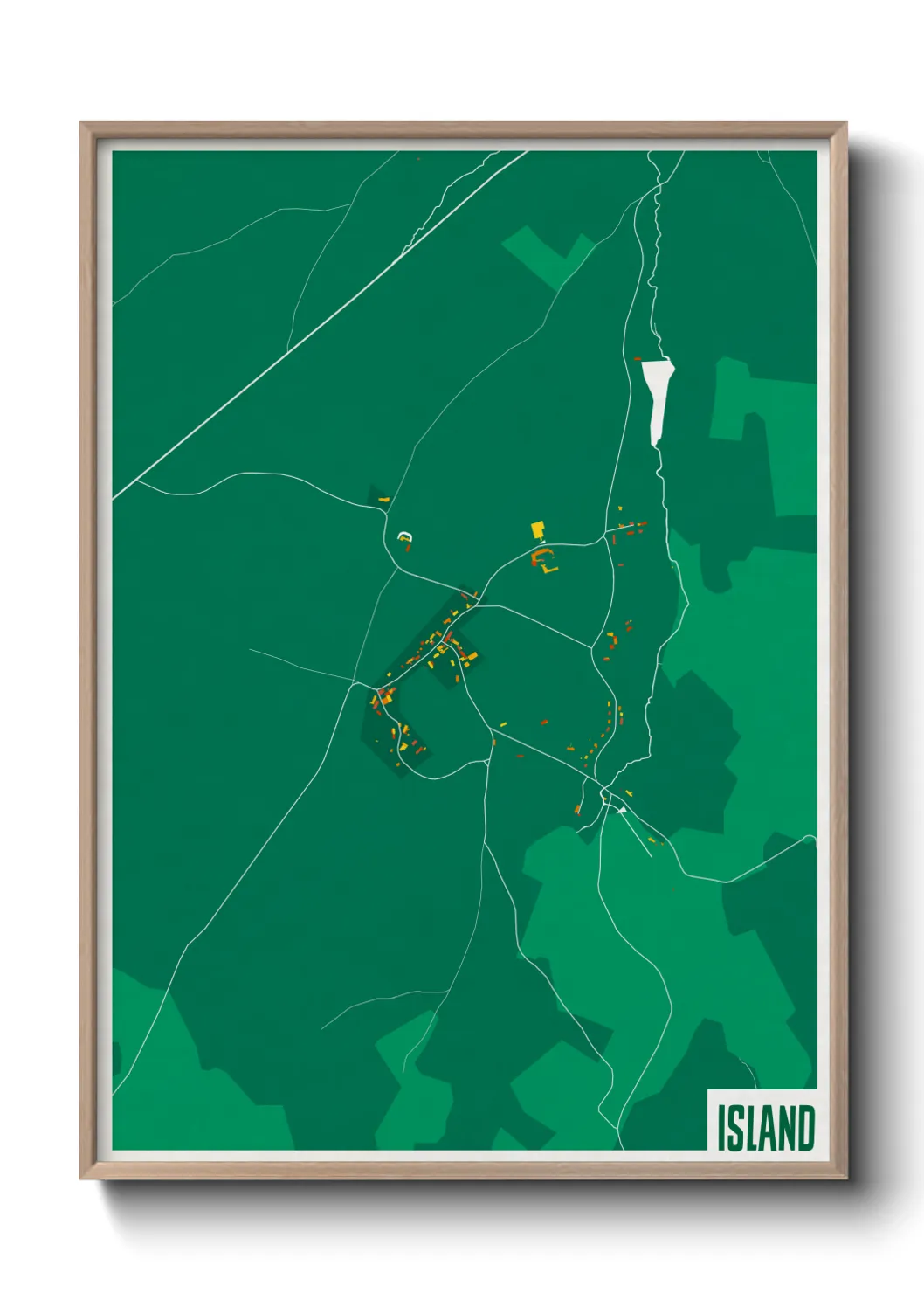 Une affiche de carte sur Island