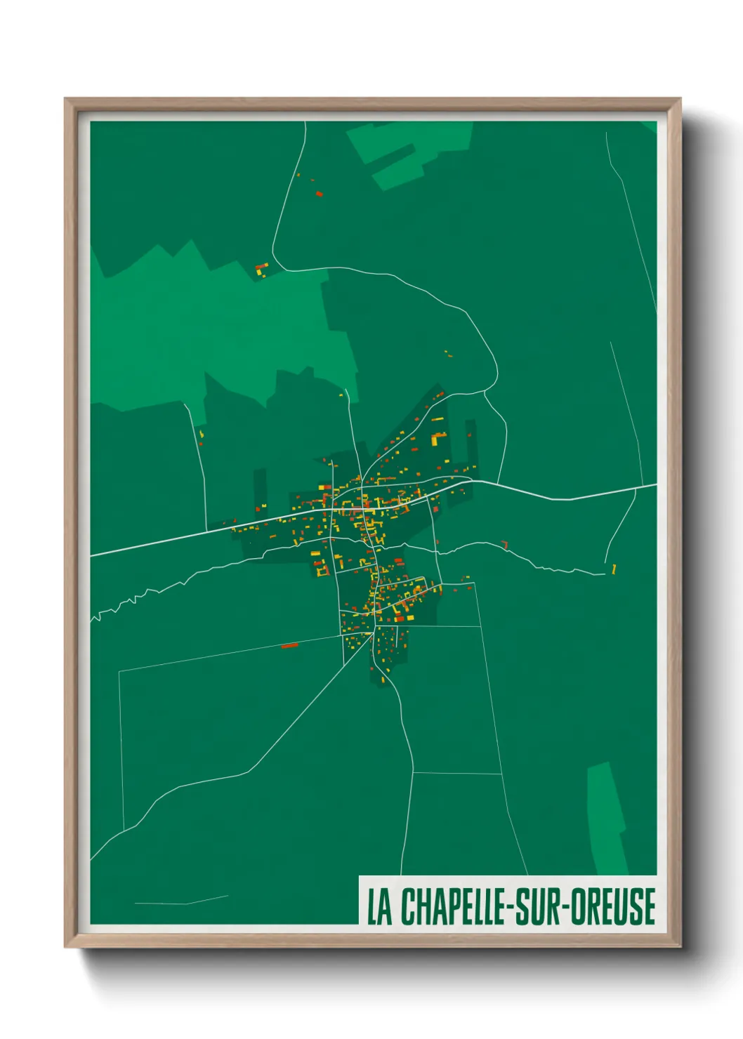 Une affiche de carte sur La Chapelle-sur-Oreuse