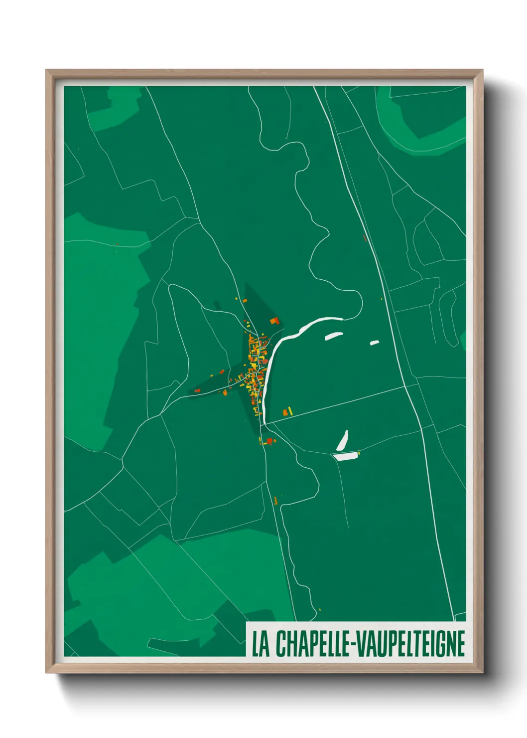 Une affiche de carte sur La Chapelle-Vaupelteigne