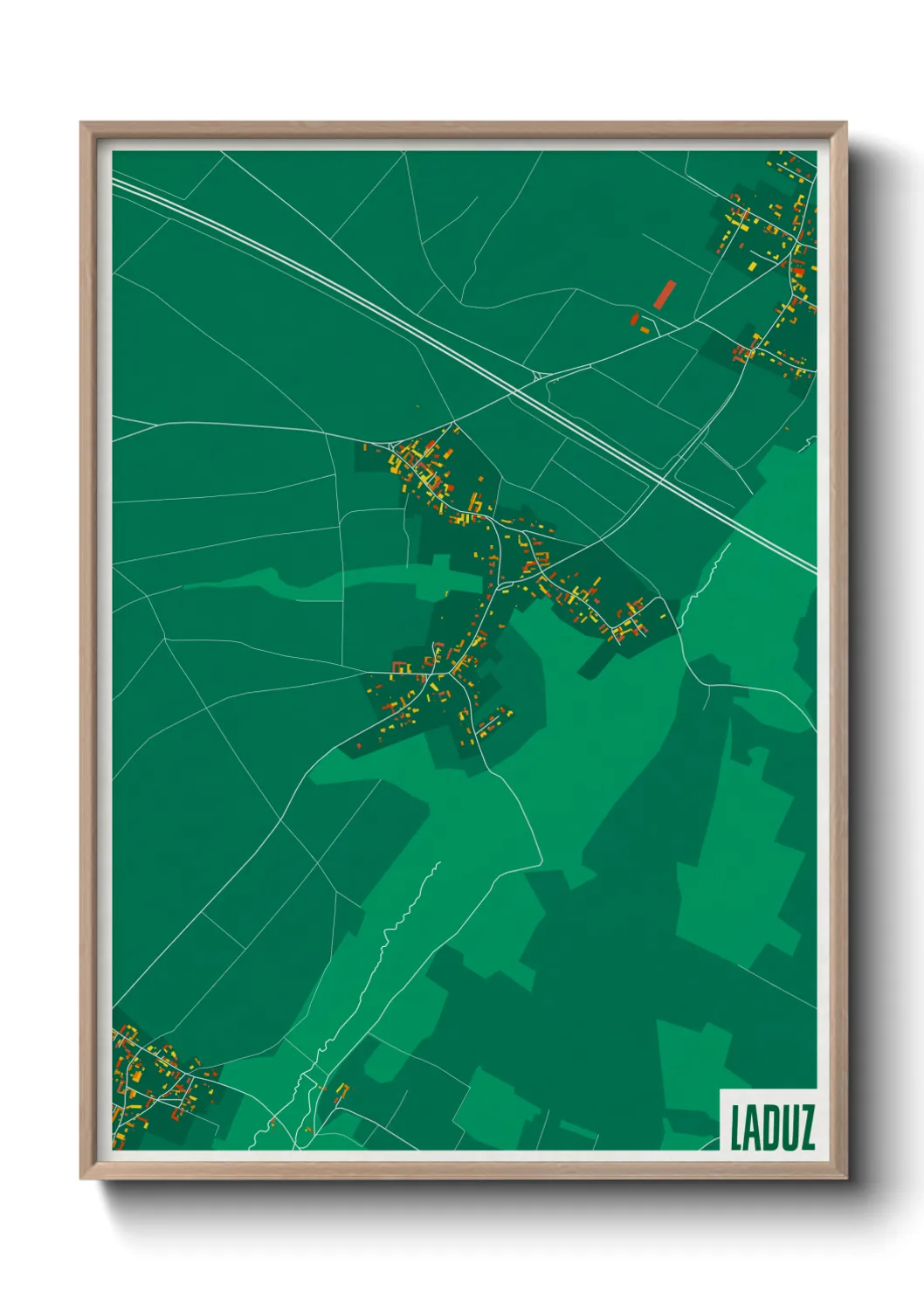 Une affiche de carte sur Laduz