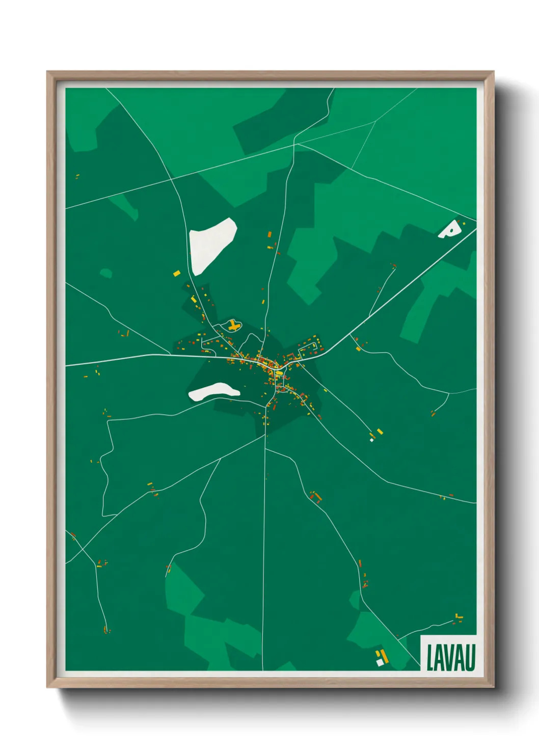 Une affiche de carte sur Lavau