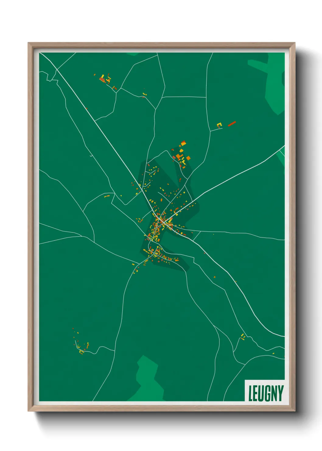 Une affiche de carte sur Leugny