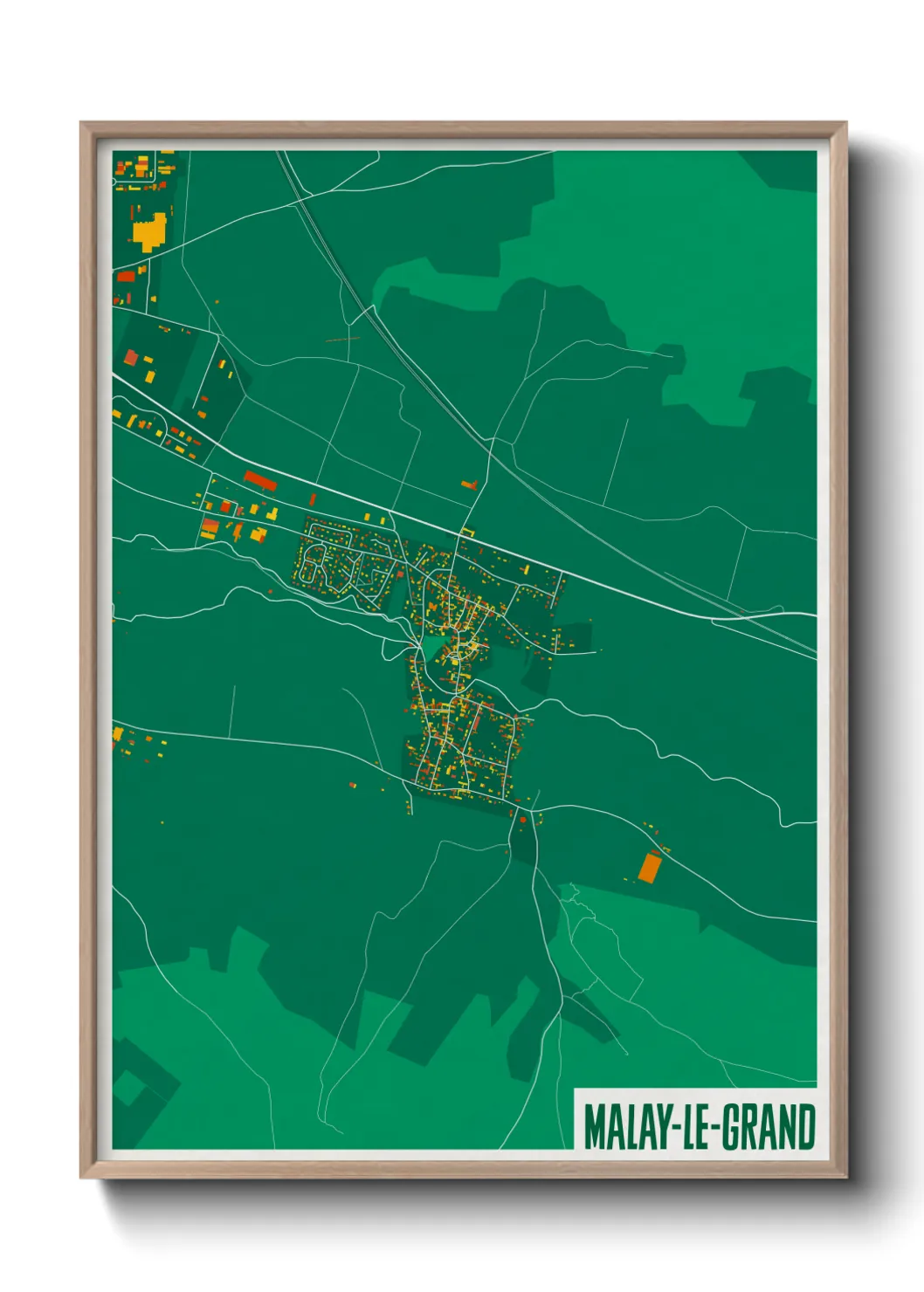 Une affiche de carte sur Malay-le-Grand
