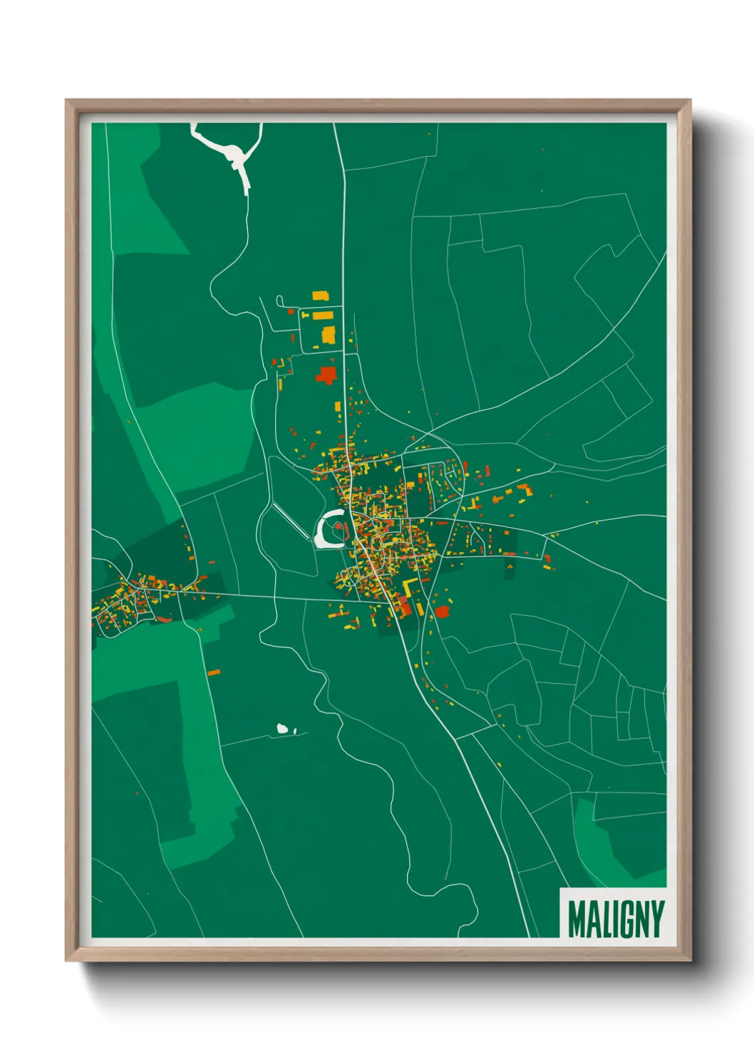 Une affiche de carte sur Maligny