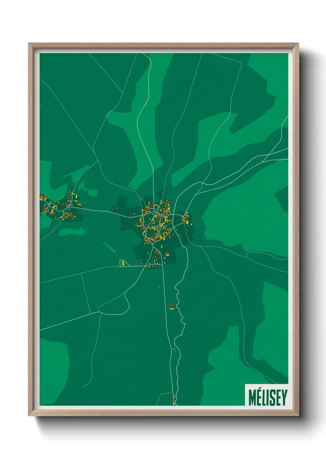 Une affiche de carte sur Mélisey